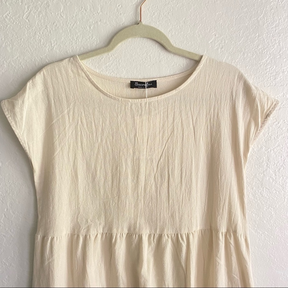 Sucrefas 100% Cotton  Cream Maxi Dress Size L